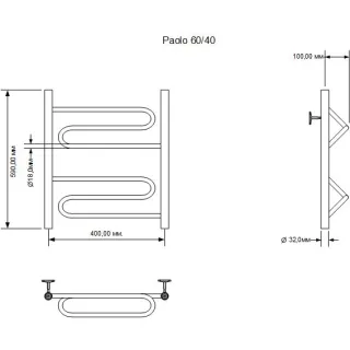 Полотенцесушитель водяной Aquanet Paolo 266731 60x40 см хром